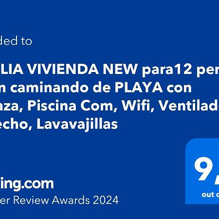 Amplia Vivienda New Para12 Pers A 4 Min Caminando De Playa Con Terraza, Piscina Com, Wifi, Ventiladores De Techo, Lavavajillas 滨海罗克塔斯 外观 照片