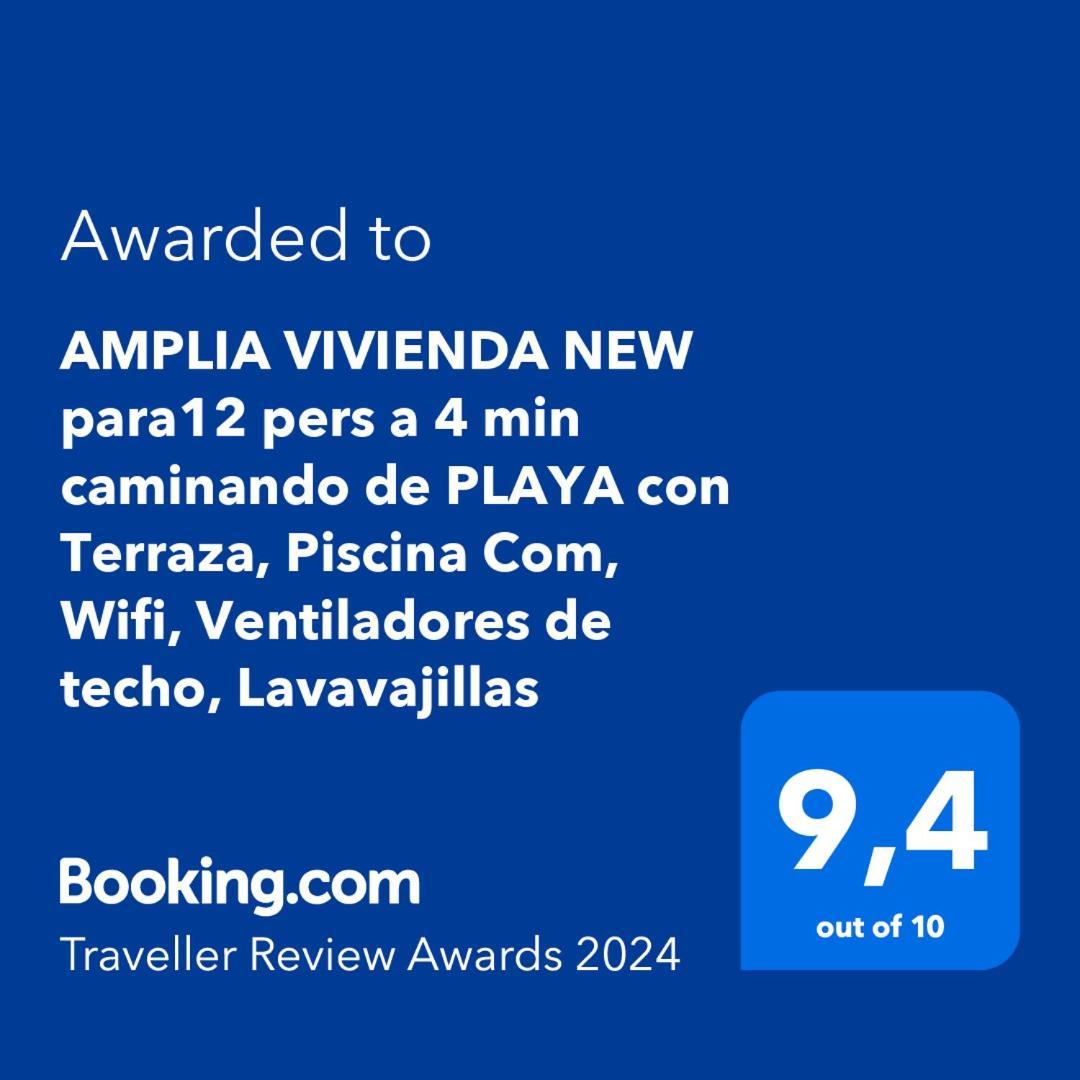 Amplia Vivienda New Para12 Pers A 4 Min Caminando De Playa Con Terraza, Piscina Com, Wifi, Ventiladores De Techo, Lavavajillas 滨海罗克塔斯 外观 照片